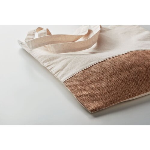 Boodschappentas met jute India tote beige