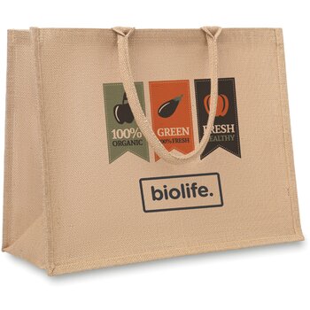 Jute boodschappentas Brick lane beige