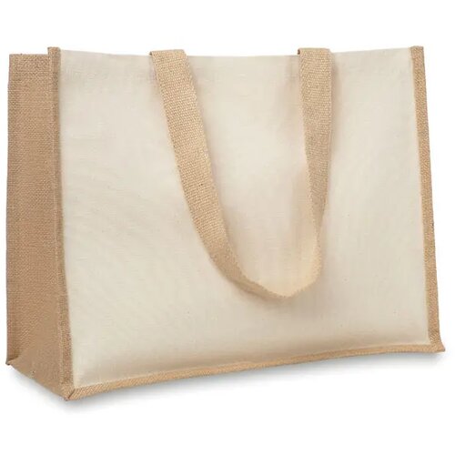 Jute/canvas boodschappentas Beige