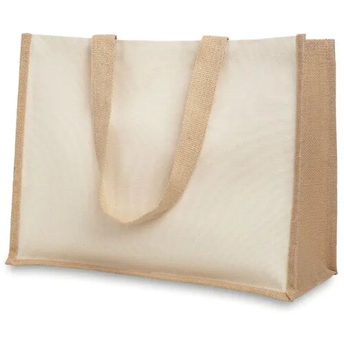 Jute/canvas boodschappentas Beige