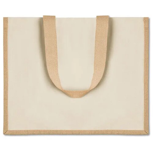Jute/canvas boodschappentas Beige