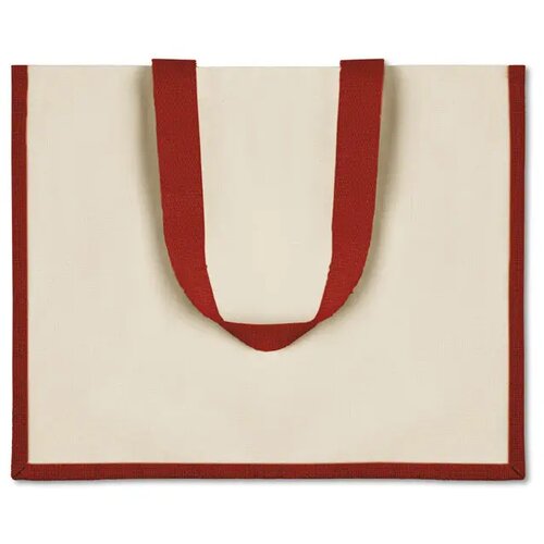 Jute/canvas boodschappentas Rood