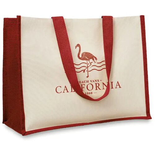 Jute/canvas boodschappentas Rood
