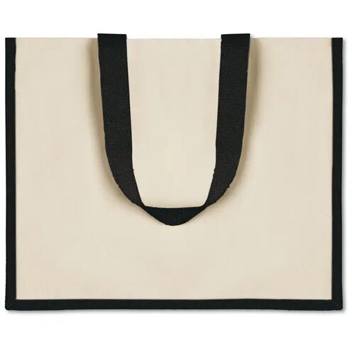 Jute/canvas boodschappentas Zwart