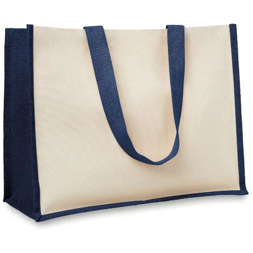 Jute/canvas boodschappentas Blauw