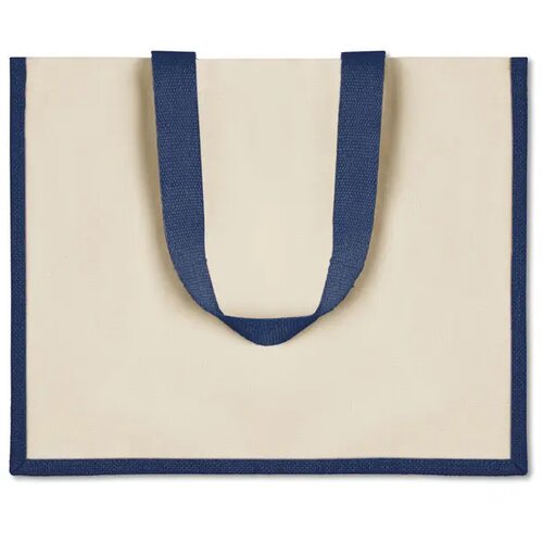 Jute/canvas boodschappentas Blauw