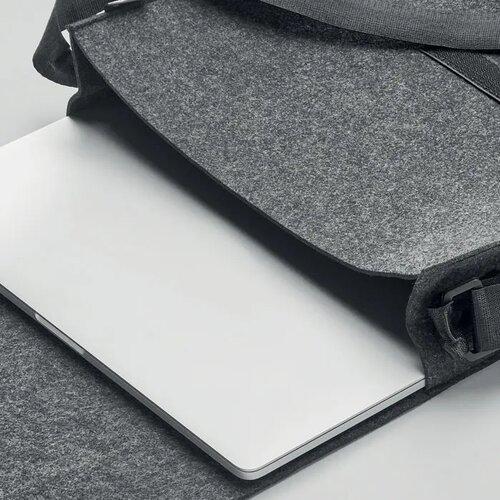 RPET vilten laptoptas Grijs