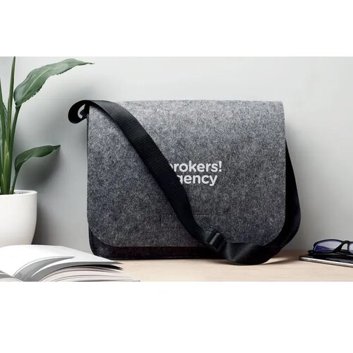 RPET vilten laptoptas Grijs
