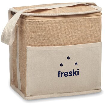 Jute en canvas koeltas 3l Lona beige