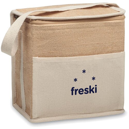 Jute en canvas koeltas 3l Lona beige