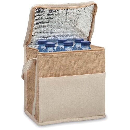 Jute en canvas koeltas 3l Lona beige