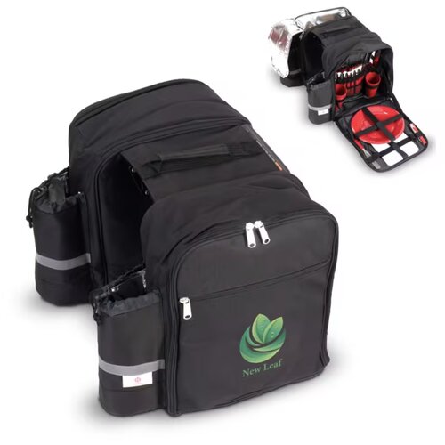 Dubbele picknick fietstas zwart