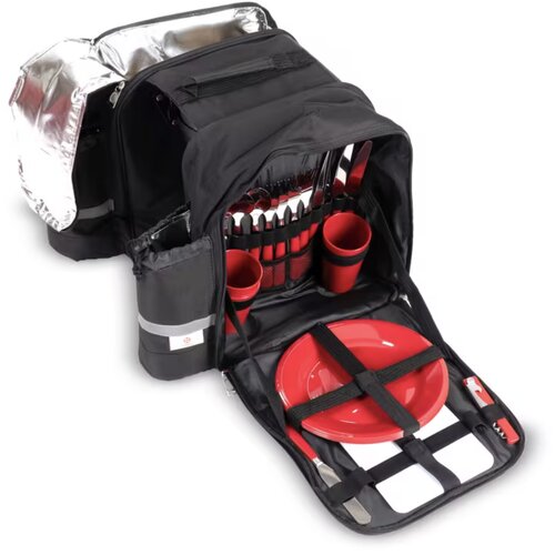 Dubbele picknick fietstas zwart