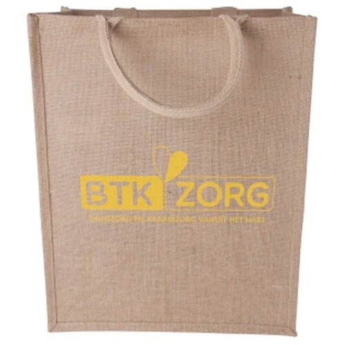 Jute shopper staand model 240 gr/m2 ecru