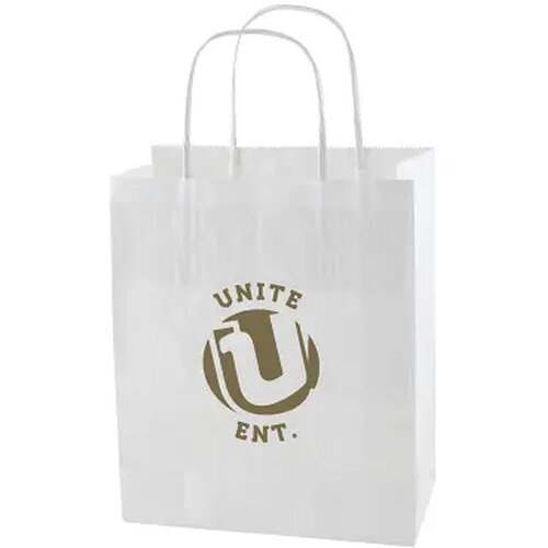 Papieren tas wit en bruin 180x70x220 mm