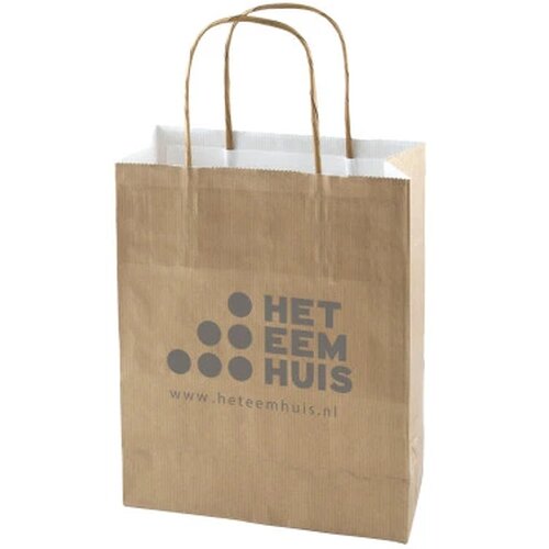Papieren tas gekleurd 180 x 220 x 80 mm. goud