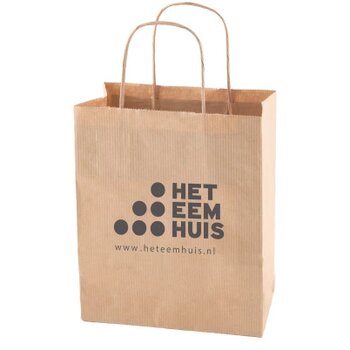 Papieren tas wit en bruin 220 x 310 x 100 mm. ecru Papieren tas wit en bruin 220 x 310 x 100 mm. ecru
