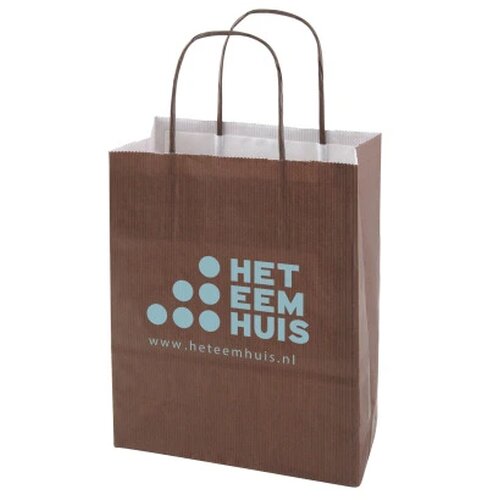 Papieren tas 220 x 310 x 100 mm. gekleurd bruin