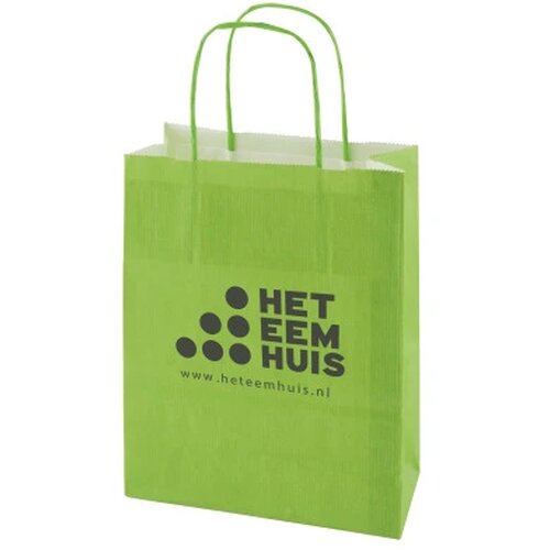 Papieren tas 220 x 310 x 100 mm. gekleurd lichtgroen