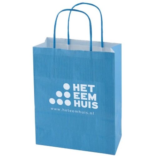 Papieren tas 220 x 310 x 100 mm. gekleurd lichtblauw