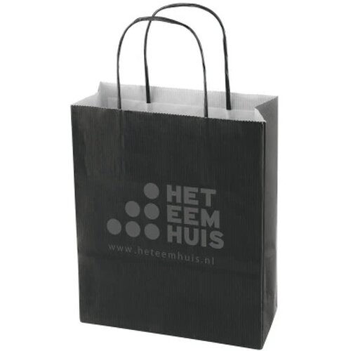Papieren tas 220 x 310 x 100 mm. gekleurd zwart