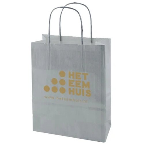 Papieren tas 220 x 310 x 100 mm. gekleurd zilver