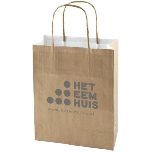 Papieren tas 220 x 310 x 100 mm. gekleurd goud