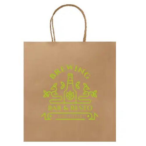 Papieren tas wit en bruin 320x120x400 mm