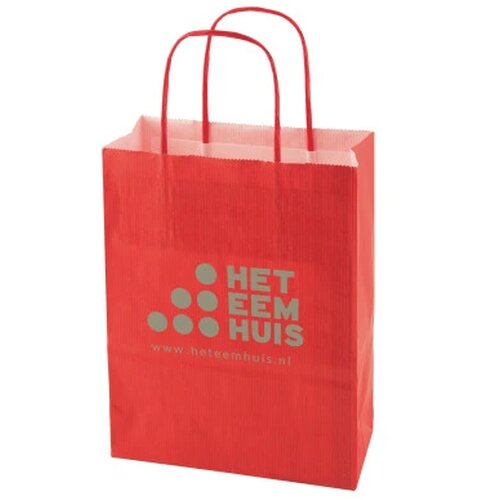 Papieren tas 320 x 410 x 120 mm. gekleurd rood