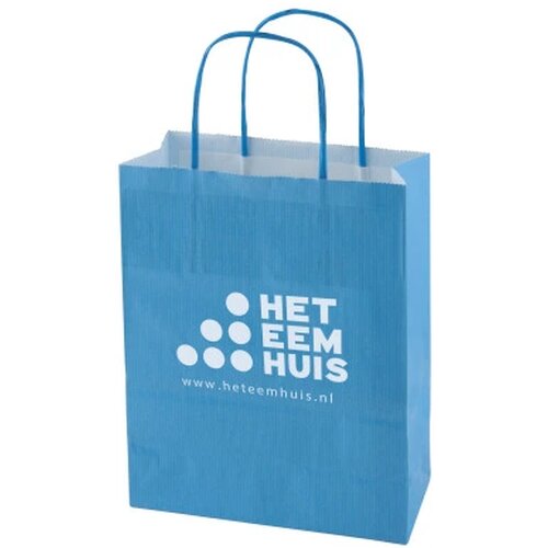 Papieren tas 320 x 410 x 120 mm. gekleurd lichtblauw