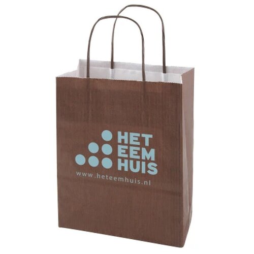 Papieren tas 320 x 410 x 120 mm. gekleurd bruin