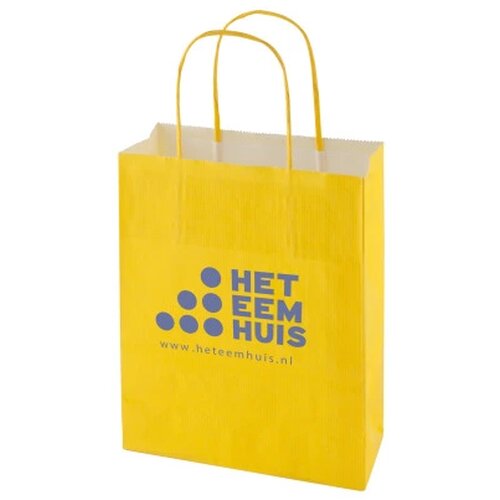 Papieren tas 320 x 410 x 120 mm. gekleurd geel